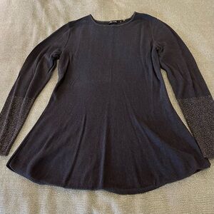Nic + Zoe Navy & Metallic Sweater